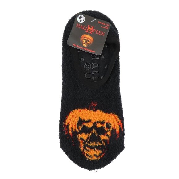 Halloween II Michael Myers Women 4-10 OSFM Fuzzy Slip On Liner Gripper Socks NEW - Picture 1 of 7